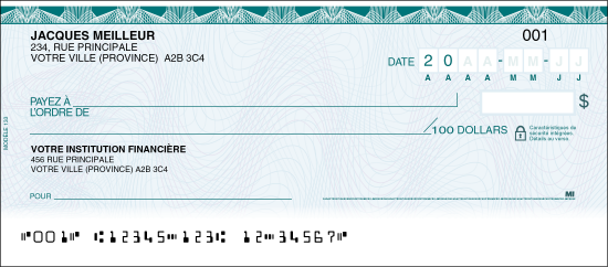 Customize your personal cheque from D+H